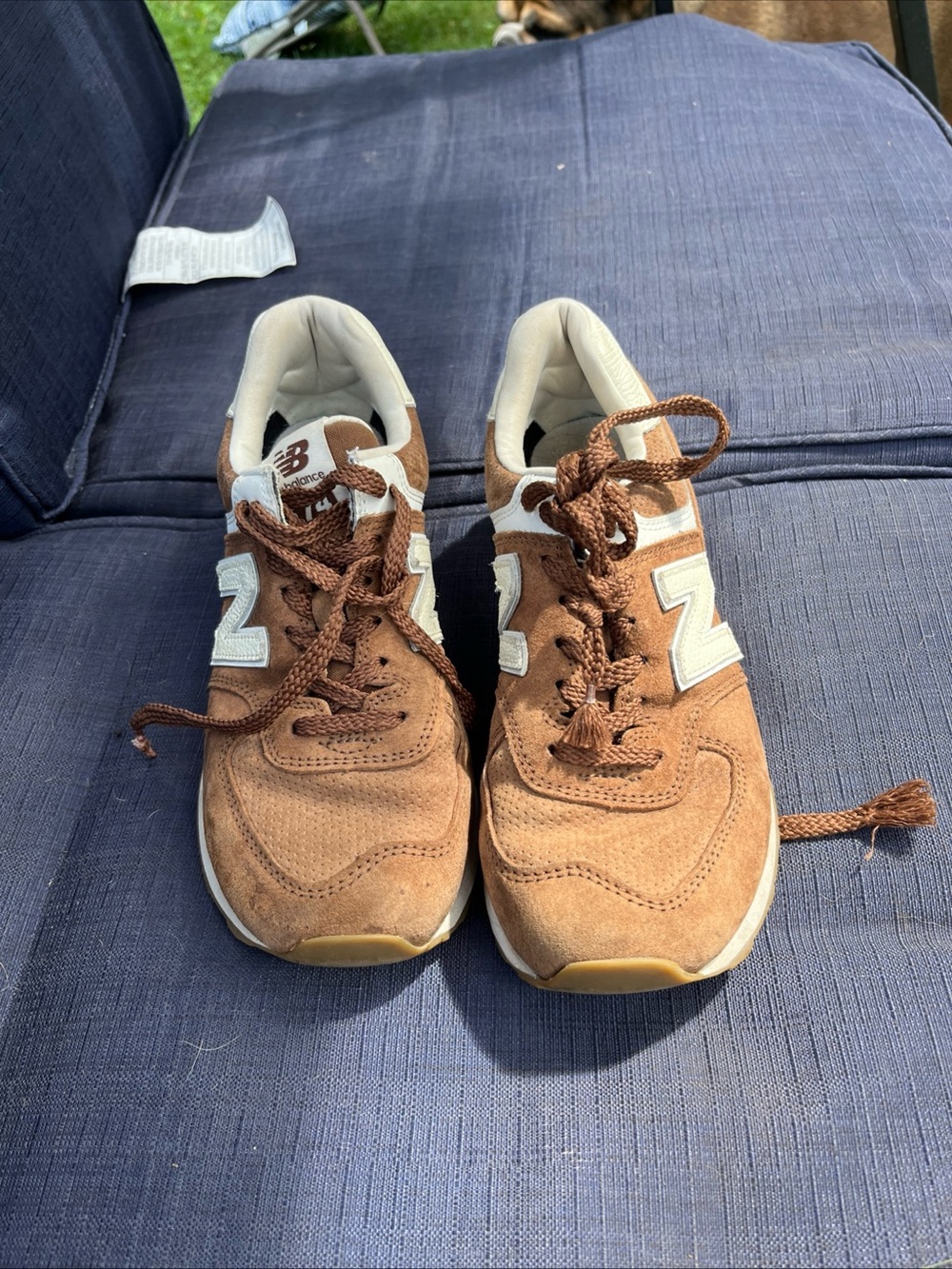 New Balance Brown Suede Unisex Sneakers with White N Logo